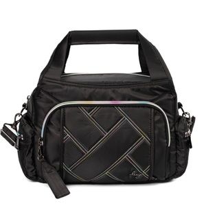 Lug Rumble Satchel Crossbody Bag Black Icepop Stitch NWT